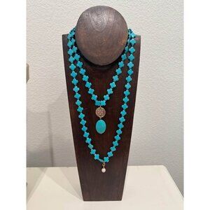 Brand new Katia Designs BE THE LIGHT Howlite Layered Turquoise Color Necklace